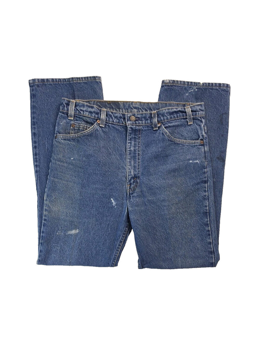Levis Vintage 20517-0217 Orange Tab 1980s Blue Denim Bootcut Jeans Mens 34x30